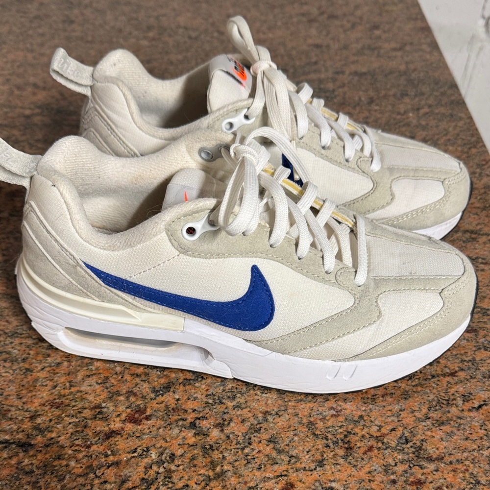 Nike Air Max White with Blue Swoosh